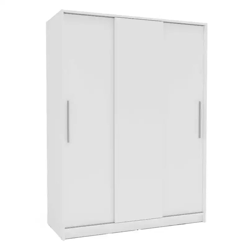 3 Sliding Doors Bedroom Clothing Armoire Wardrobe with Drawers & Shelves